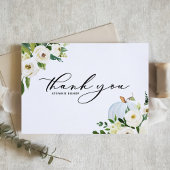 ブルーカボチャと緑の秋の赤ちゃんシャワー サンキューカード