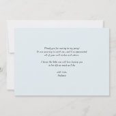 ブルーカボチャと緑の秋の赤ちゃんシャワー サンキューカード (裏面)