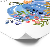 ブルーカボチャの赤ちゃんシャワー数を推測 ポスター (角)