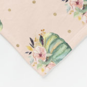 ブルーカボチャフローラ秋水彩エレガント秋 フリースブランケット (角)