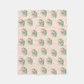 ブルーカボチャフローラ秋水彩エレガント秋 フリースブランケット (正面)