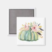 ブルーカボチャフローラ秋水彩エレガント秋 マグネット (正面/裏面)