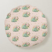 ブルーカボチャフローラ秋水彩エレガント秋 ラウンドクッション (裏面)