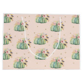 ブルーカボチャフローラ秋水彩エレガント秋 ラージペーパーバッグ (裏面)