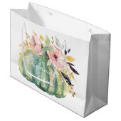 ブルーカボチャフローラ秋水彩エレガント秋 ラージペーパーバッグ (正面アングル)