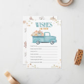 ブルーカボチャベビー、ベビーシャワーゲームへの願い ノートカード (正面/裏面インサイチュ)