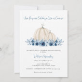 ブルーカボチャ二カ国語スペインの英語ベビーシャワー 招待状 (裏面)