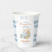 ブルーカボチャ小さなトラック男の子の赤ちゃんシャワー 紙コップ (正面)