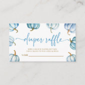 ブルーカボチャ小さな赤ちゃんシャワーおむつラッフル エンクロージャーカード (正面)