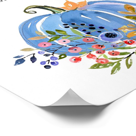 ブルーカボチャ少年の赤ちゃんシャワーの好意 ポスター (角)