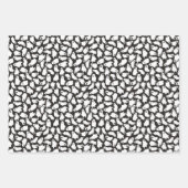 ブルーカボチャ幽霊スカルハロウィーンパターン ラッピングペーパーシート (正面3)