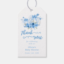 ブルーカボチャ弓ボーイベビーシャワーありがとう ギフトタグ