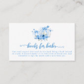 ブルーカボチャ弓ボーイベビーシャワーブックリクエスト エンクロージャーカード (正面)