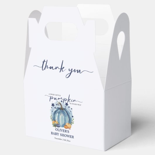 ブルーカボチャ彼の方法に秋男の子の赤ちゃんシャワー フェイバーボックス (オープン)