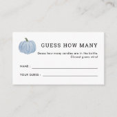 ブルーカボチャ推測いくつのブライダルシャワーゲーム エンクロージャーカード (正面)