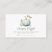 ブルーカボチャ男の子おむつラッフルベビーシャワー エンクロージャーカード (正面)