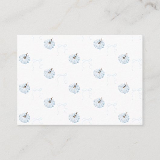 ブルーカボチャ男の子の秋の赤モダンちゃんシャワー エンクロージャーカード (裏面)