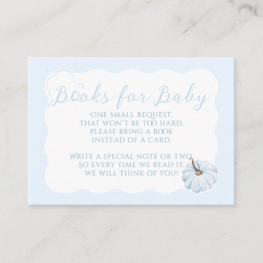 ブルーカボチャ男の子の秋の赤モダンちゃんシャワー エンクロージャーカード (正面)