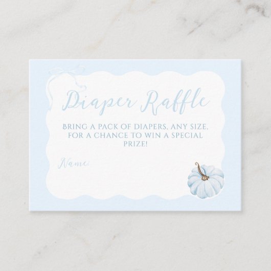 ブルーカボチャ男の子の秋の赤モダンちゃんシャワー エンクロージャーカード (正面)