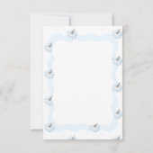 ブルーカボチャ男の子の秋の赤モダンちゃんシャワー サンキューカード (裏面)