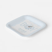 ブルーカボチャ男の子の秋の赤モダンちゃんシャワー ペーパープレート (傾斜あり)