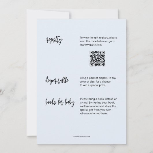 ブルーカボチャ男の子の赤ちゃんシャワーすべて1つ 招待状 (裏面)