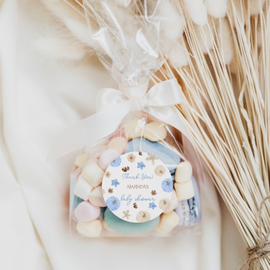 ブルーカボチャ男の子ベイビーシャワーありがとう ラウンドシール