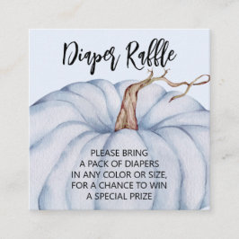 ブルーカボチャ男の子ベビーシャワーおむつラッフル エンクロージャーカード