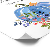 ブルーカボチャ男の子ベビーシャワーおむつラッフル ポスター (角)