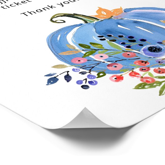 ブルーカボチャ男の子ベビーシャワーおむつラッフル ポスター (角)