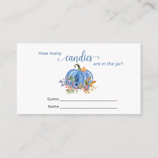 ブルーカボチャ秋お菓子の数 エンクロージャーカード (正面)