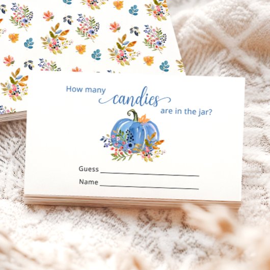 ブルーカボチャ秋お菓子の数 エンクロージャーカード