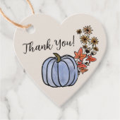 ブルーカボチャ秋の収穫少年の赤ちゃんシャワー フェイバータグ (正面)