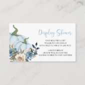 ブルーカボチャ表示赤ちゃんシャワー囲いカード エンクロージャーカード (正面)