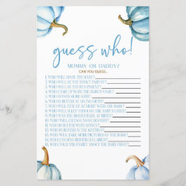 ブルーカボチャ誰が赤ちゃんシャワーのゲームを推測