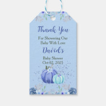 ブルーカボチャ赤ちゃんシャワーありがとうメッセージカード