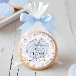 ブルーカボチャ赤ちゃんシャワーありがとう ラウンドシール