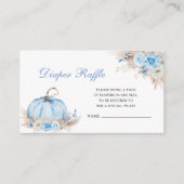 ブルーカボチャ赤ちゃんシャワーおむつラッフルインサートカード エンクロージャーカード (正面)