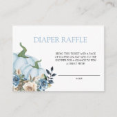 ブルーカボチャ赤ちゃんシャワーおむつラッフル エンクロージャーカード (正面)
