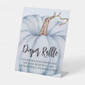 ブルーカボチャ赤ちゃんシャワーおむつラッフル 台座サイン (正面)