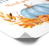 ブルーカボチャ赤ちゃんシャワーカードギフトサイン ポスター (角)