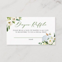 ブルーカボチャ赤ちゃんシャワーゲームおむつラッフルカード 名刺