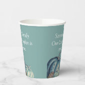 ブルーカボチャ赤ちゃんシャワーパーソナライズされた 紙コップ (左)