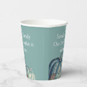 ブルーカボチャ赤ちゃんシャワーパーソナライズされた 紙コップ (右)