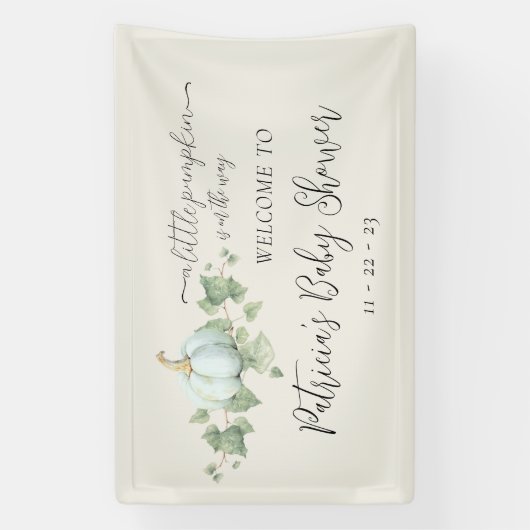 ブルーカボチャ赤ちゃんシャワーパーティーデコールシンボルや象徴バナー 横断幕 (縦)