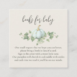 ブルーカボチャ赤ちゃんシャワーブックベビーカード エンクロージャーカード