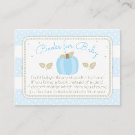 ブルーカボチャ赤ちゃんシャワーブックリクエスト エンクロージャーカード