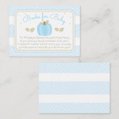 ブルーカボチャ赤ちゃんシャワーブックリクエスト エンクロージャーカード (正面/裏面)