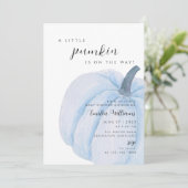 ブルーカボチャ赤ちゃんシャワーボーイ 招待状 (スタンド正面)