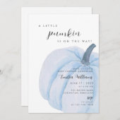 ブルーカボチャ赤ちゃんシャワーボーイ 招待状 (正面/裏面)